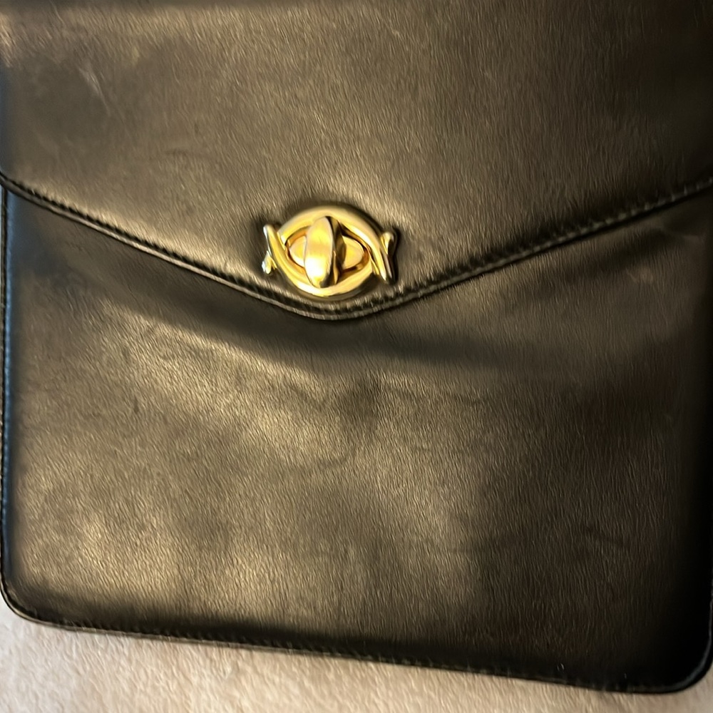GIANII BERNINII Women’s Vintage Black Leather Clutch Bag Purse - Picture 4 of 11